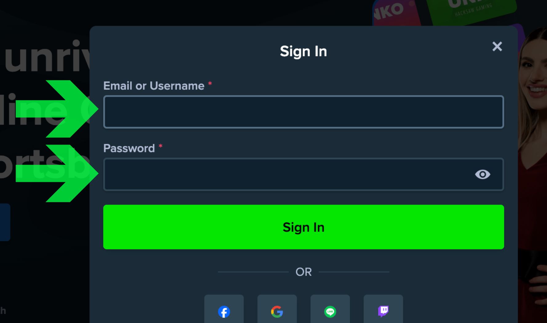 Enter your login and password in the appropriate fields Stake Nigeria