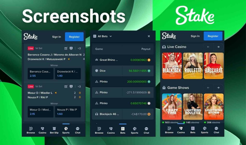 Stake Nigeria mobile application Screenshots